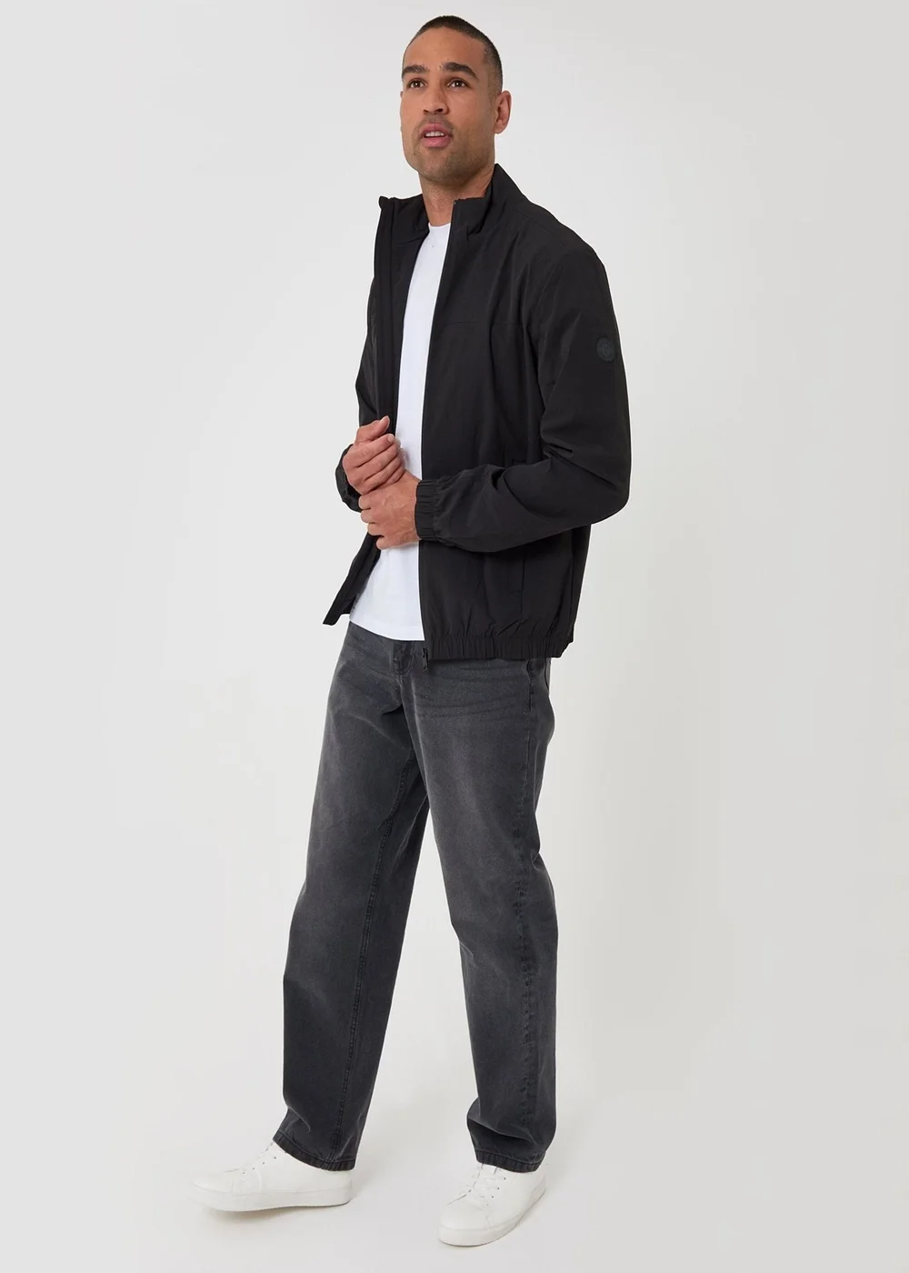 Threadbare Showerproof Ripstop Harrington Jacket in Black - S Image 5
