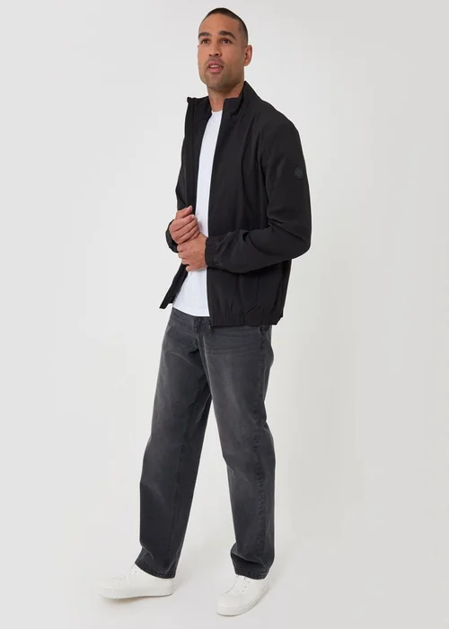 Threadbare Showerproof Ripstop Harrington Jacket in Black - S Image 5
