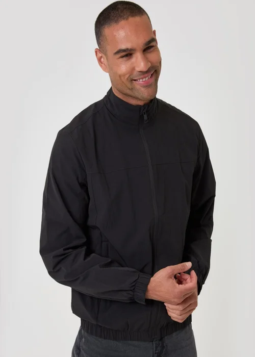 Threadbare Showerproof Ripstop Harrington Jacket in Black - S Image 1