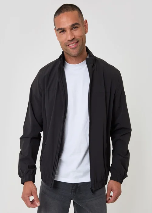Threadbare Showerproof Ripstop Harrington Jacket in Black - S Image 2