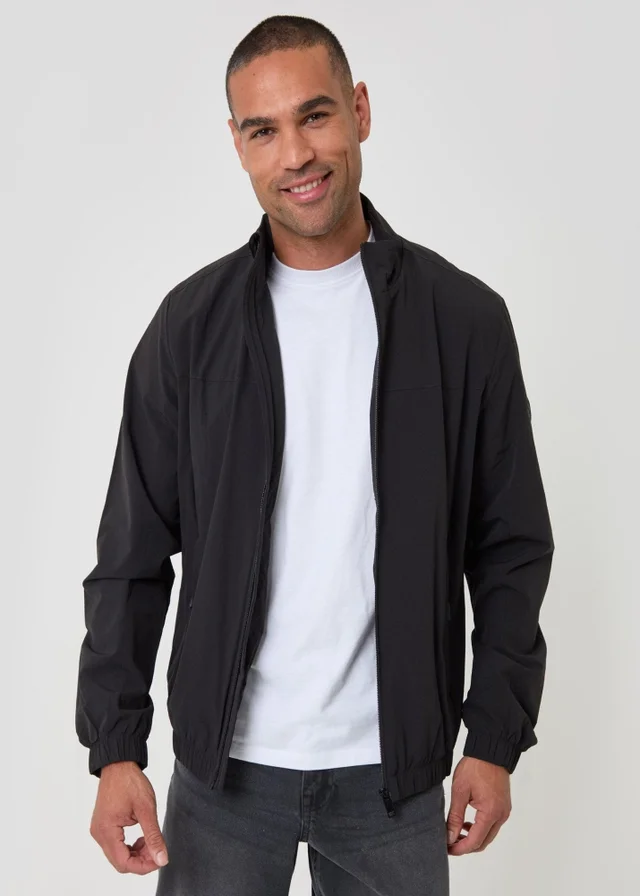 Threadbare Showerproof Ripstop Harrington Jacket in Black
