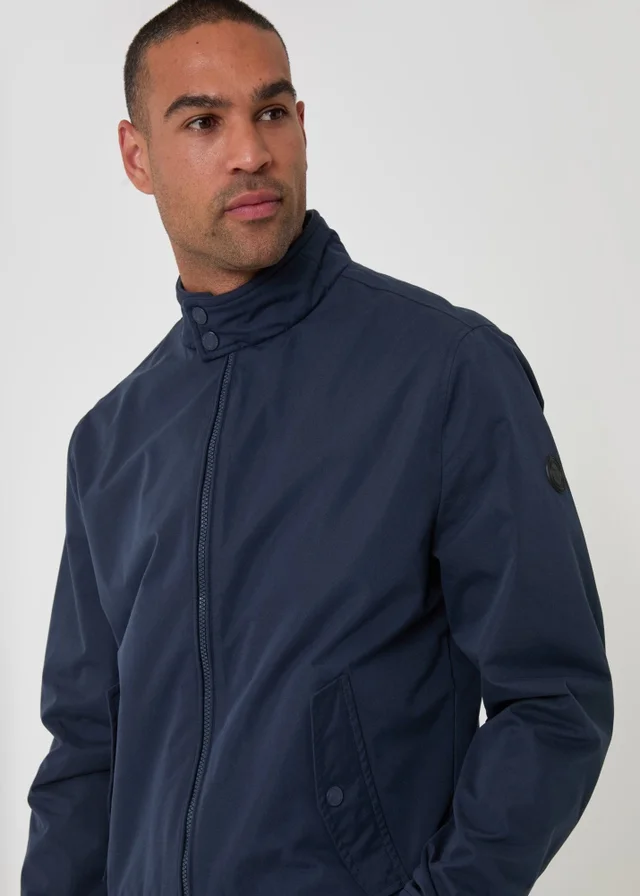 Threadbare Showerproof Microfibre Harrington Jacket in Navy