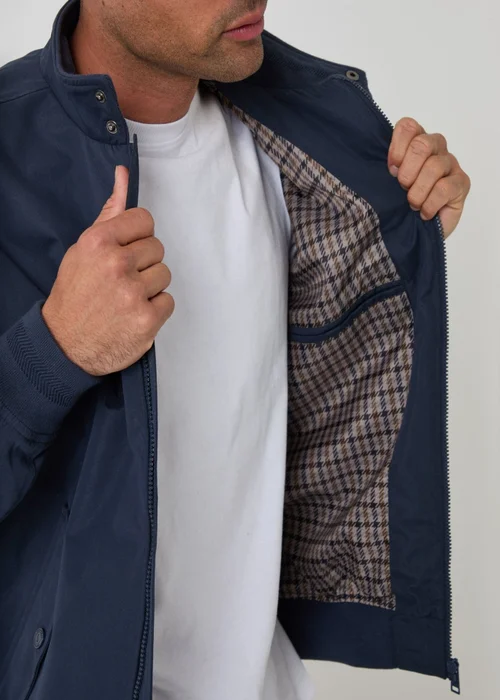 Threadbare Showerproof Microfibre Harrington Jacket in Navy - L Image 5