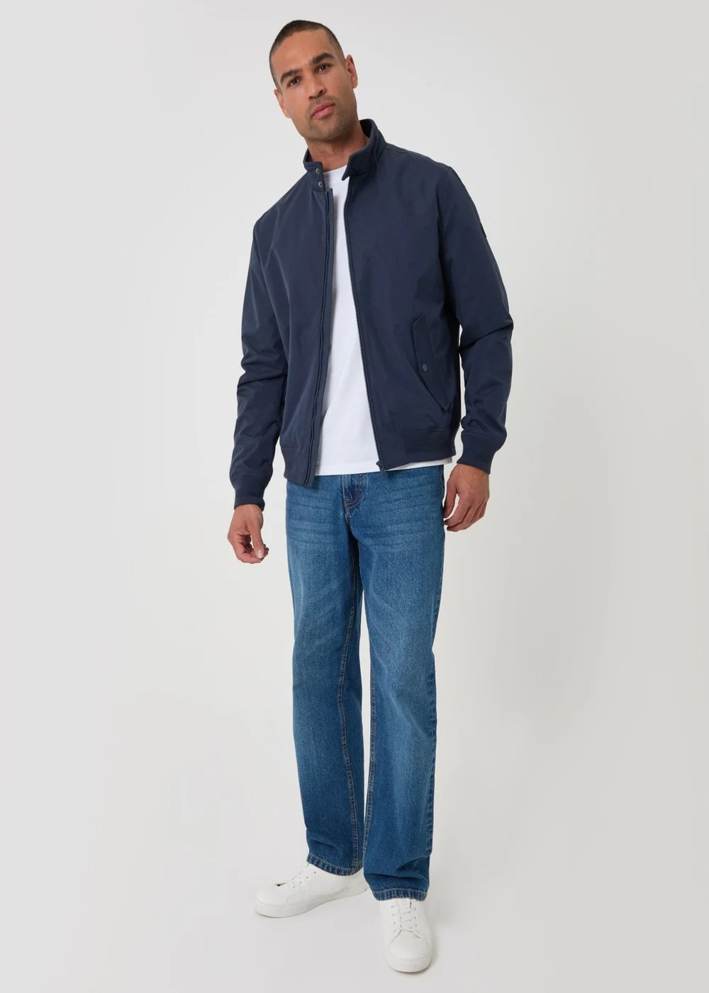 Threadbare Showerproof Microfibre Harrington Jacket in Navy - L Image 4