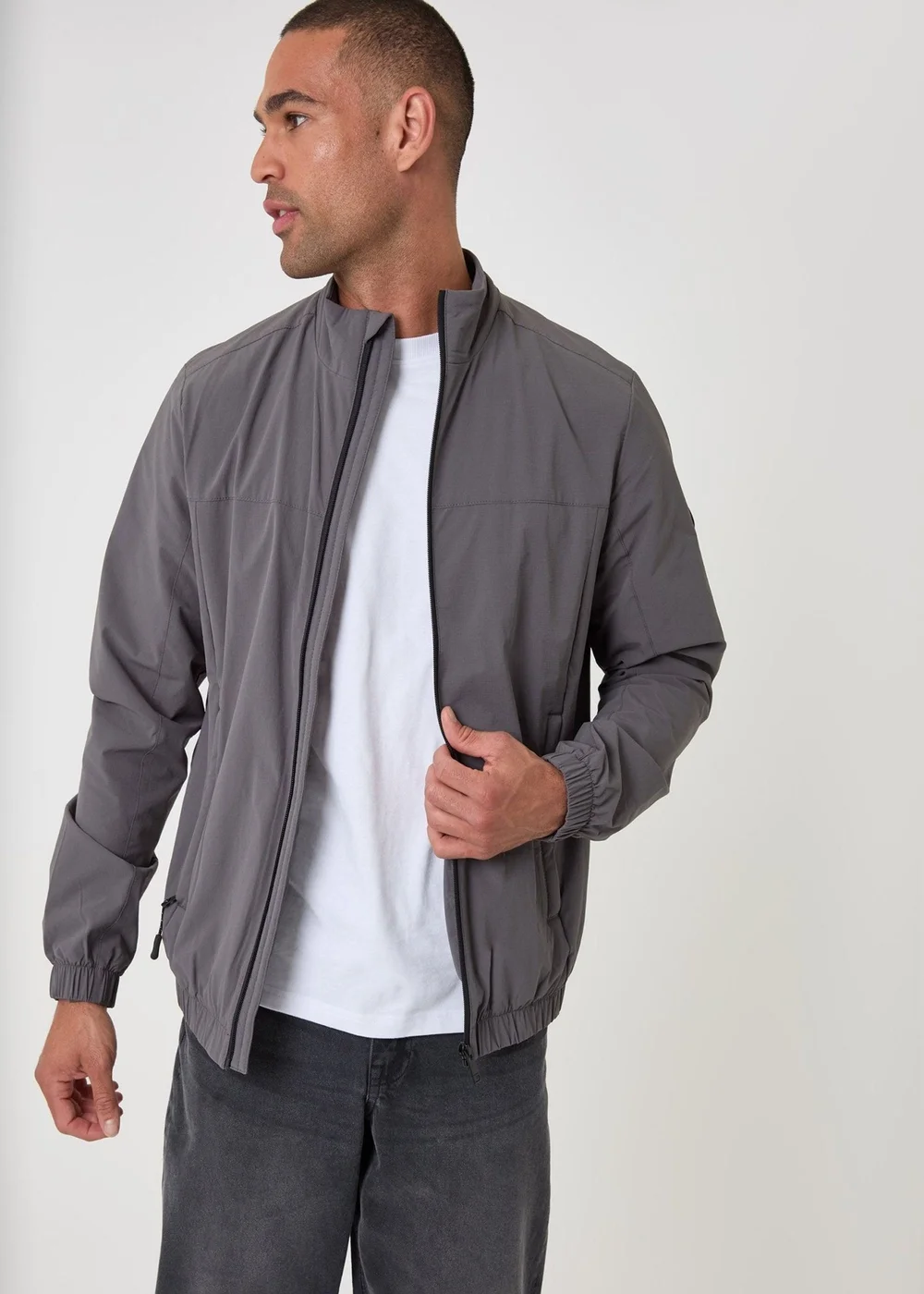 Threadbare Showerproof Ripstop Harrington Jacket in Slate Grey - 2XL Image 3
