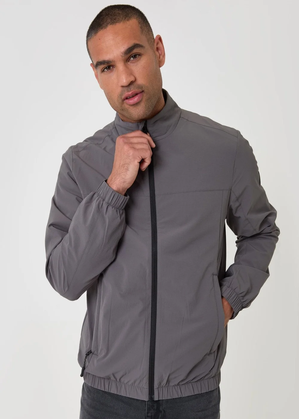 Threadbare Showerproof Ripstop Harrington Jacket in Slate Grey - 2XL Image 1
