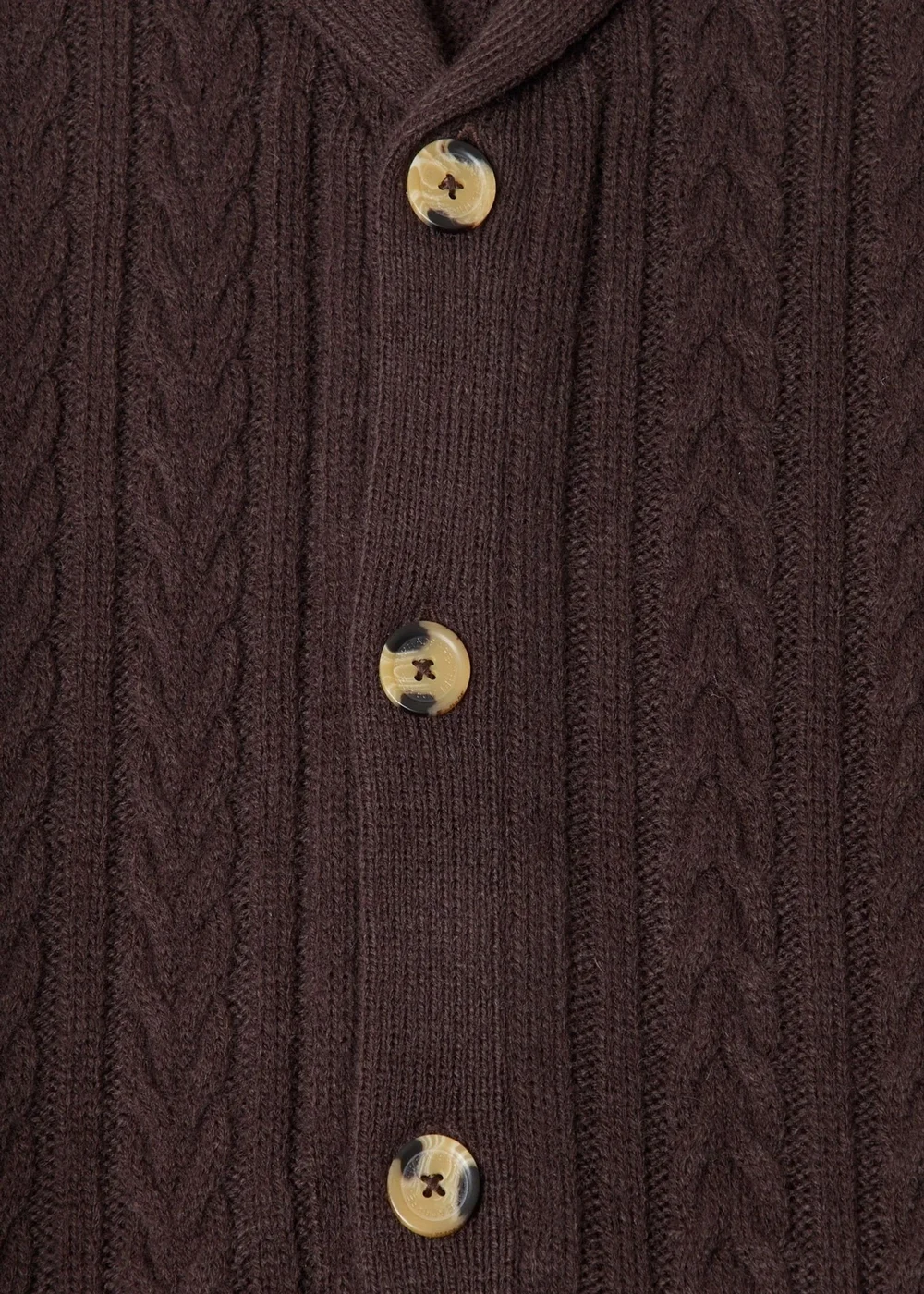 Threadbare Wool Blend Shawl Collar Cardigan in Chocolate Brown - M Image 5