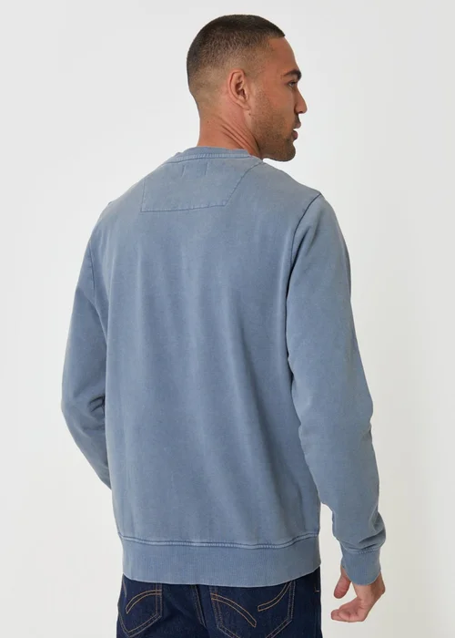 Threadbare Ribbed Cotton Sweatshirt in Light Blue - L Image 2