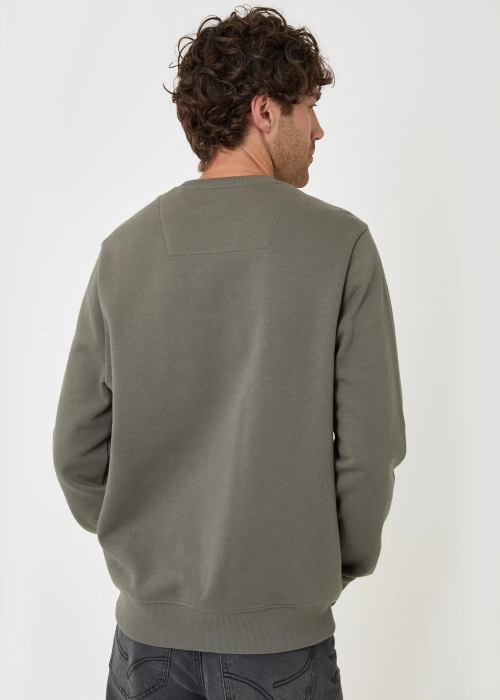 Threadbare Cotton Rich Crew Neck Sweatshirt in Dark Sage - L Image 2