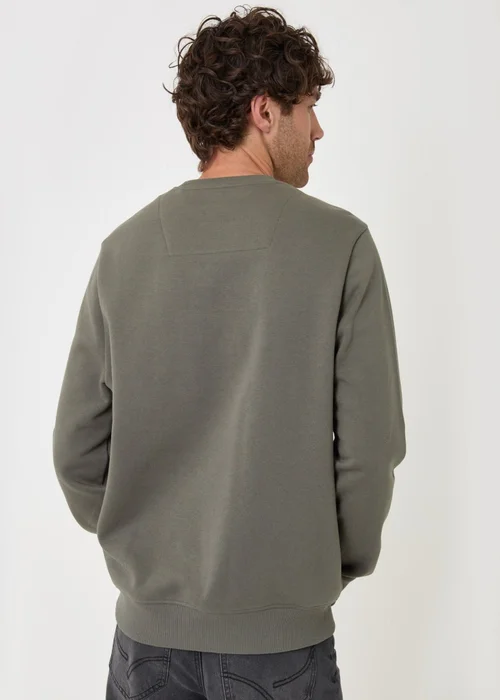 Threadbare Cotton Rich Crew Neck Sweatshirt in Dark Sage - L Image 2