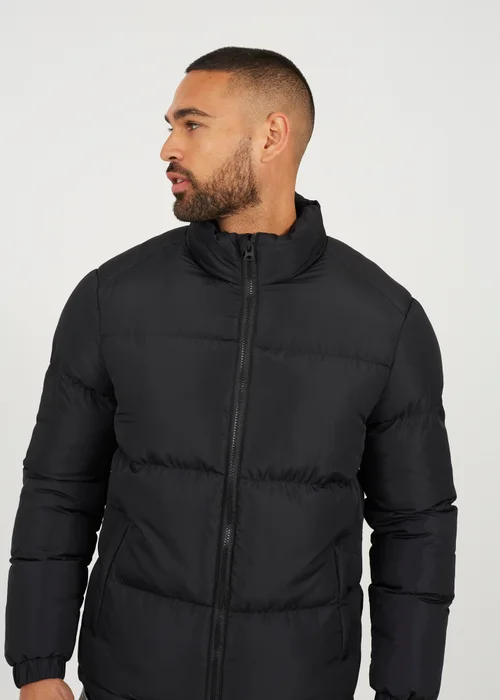 Brave Soul Black Funnel Neck Padded Jacket - XL Image 4