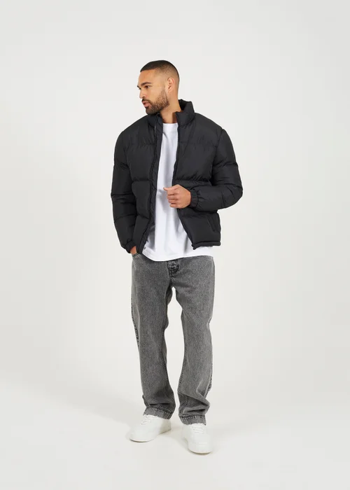 Brave Soul Black Funnel Neck Padded Jacket - XL Image 3