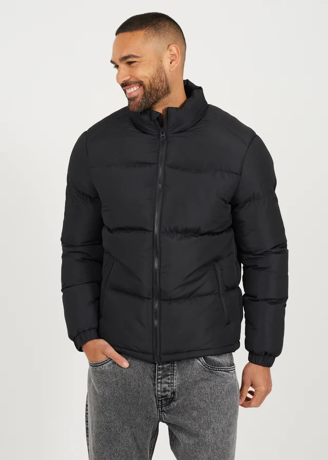 Brave Soul Black Funnel Neck Padded Jacket
