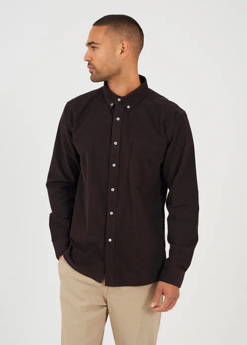 Brave Soul Brown Long Sleeve Button Down Shirt - XL Image 1