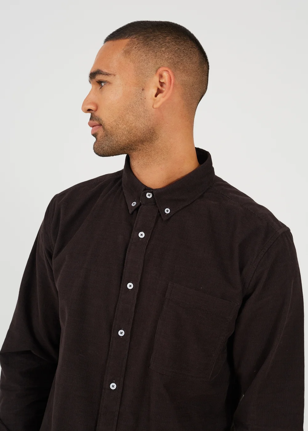 Brave Soul Brown Long Sleeve Button Down Shirt - XL Image 4