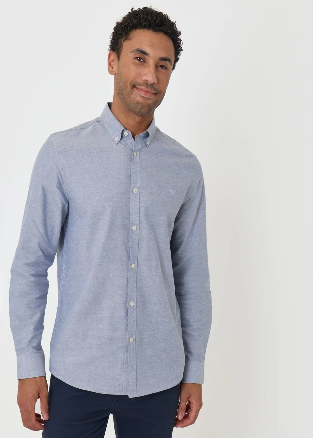 Threadbare Regular Fit Cotton Oxford Shirt in Light Blue - 2XL Image 1