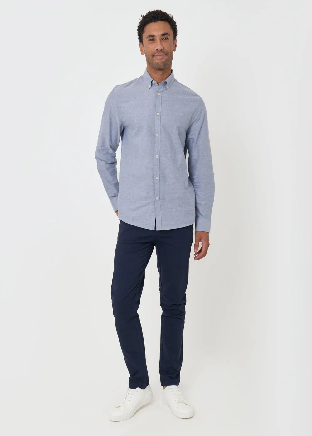 Threadbare Regular Fit Cotton Oxford Shirt in Light Blue - 2XL Image 3