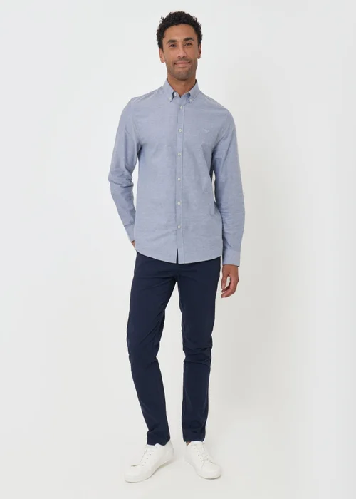 Threadbare Regular Fit Cotton Oxford Shirt in Light Blue - 2XL Image 3