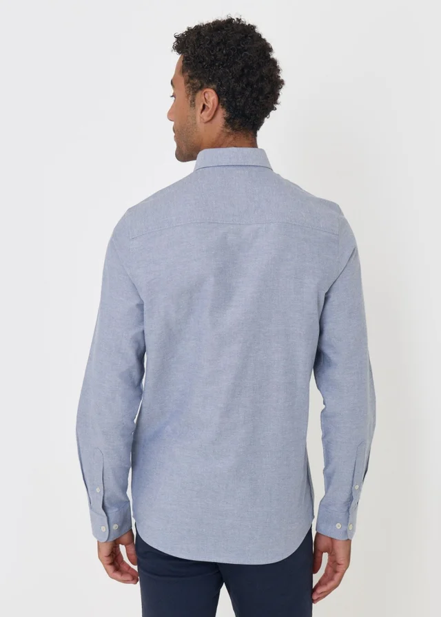Threadbare Regular Fit Cotton Oxford Shirt in Light Blue