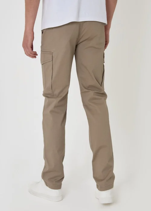 Threadbare Slim Fit Cargo Style Trousers in Taupe - 34cm Image 3