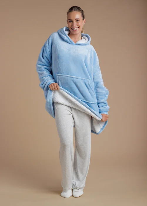 Tokyo Laundry Light Blue Soft Sherpa Lined Hooded Blanket - One Size Image 3