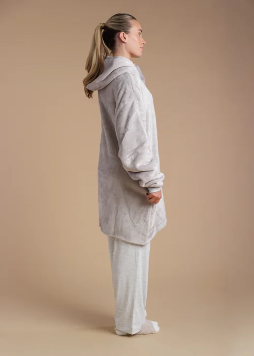 Tokyo Laundry Light Grey Soft Sherpa Lined Hooded Blanket - One Size Image 3