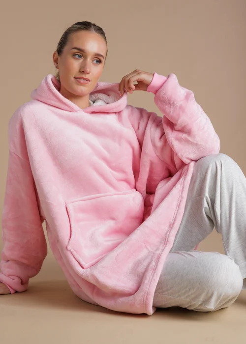 Tokyo Laundry Soft Pink Soft Sherpa Lined Hooded Blanket - One Size Image 1