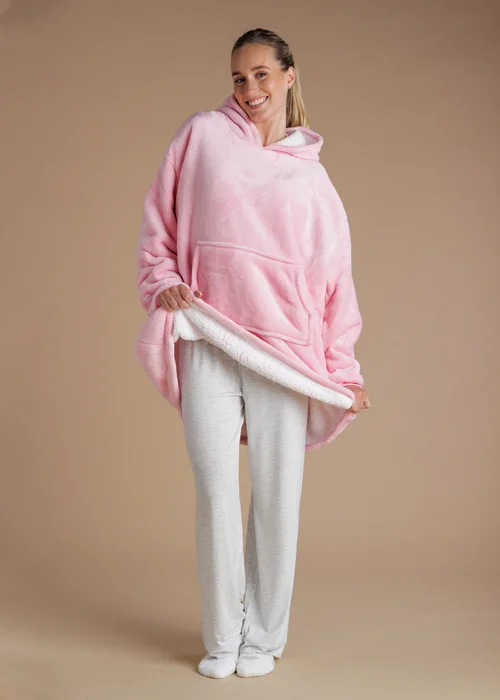 Tokyo Laundry Soft Pink Soft Sherpa Lined Hooded Blanket - One Size Image 3