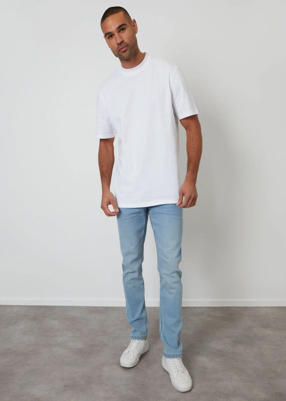 Threadbare Slim Fit Jeans in Bleach Wash - 34 Image 1