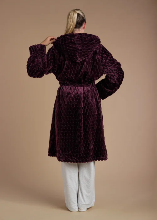 Tokyo Laundry Burgundy Honeycomb Textured Dressing Gown - L Image 2