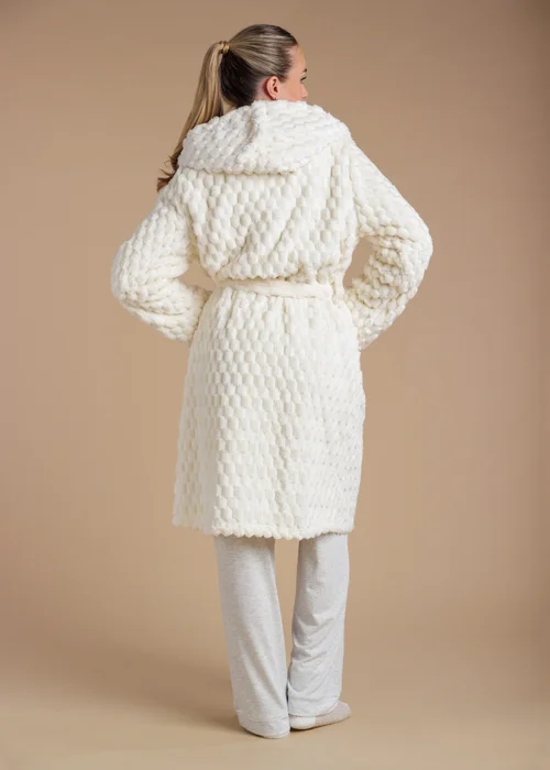 Tokyo Laundry Ivory Honeycomb Textured Dressing Gown - S Image 2