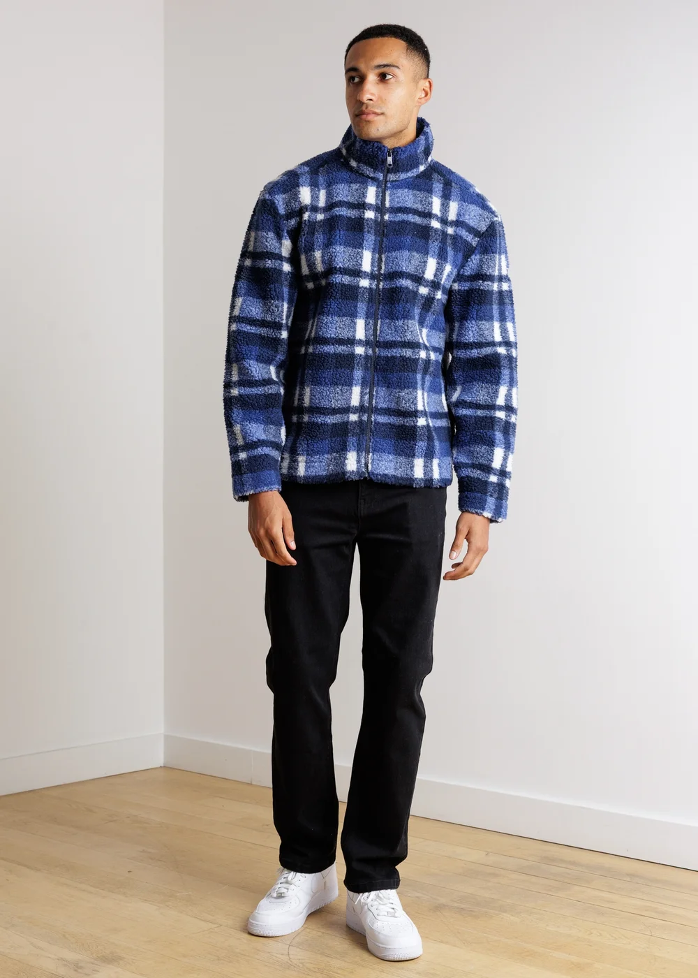 Tokyo Laundry Blue Check Borg Fleece Jacket - L Image 3