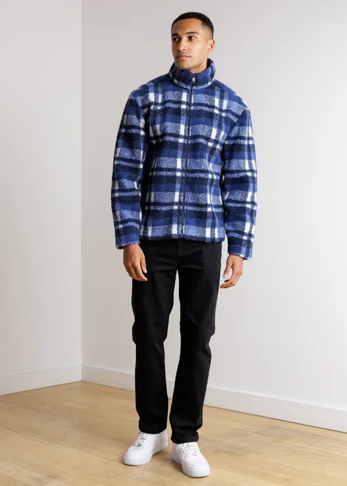 Tokyo Laundry Blue Check Borg Fleece Jacket - L Image 3