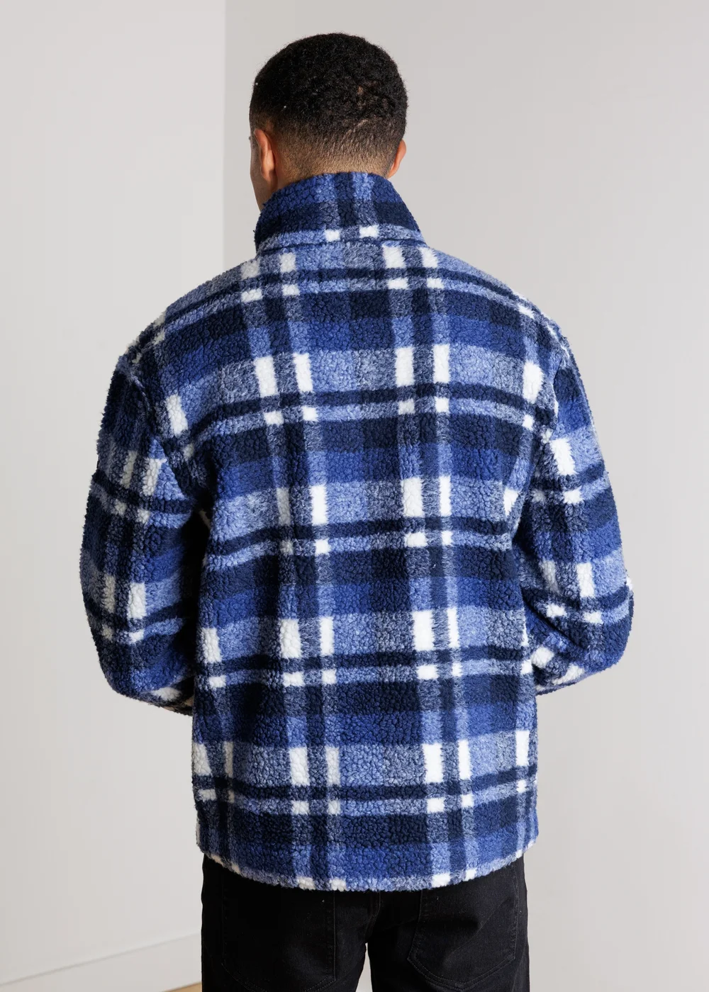 Tokyo Laundry Blue Check Borg Fleece Jacket - L Image 2