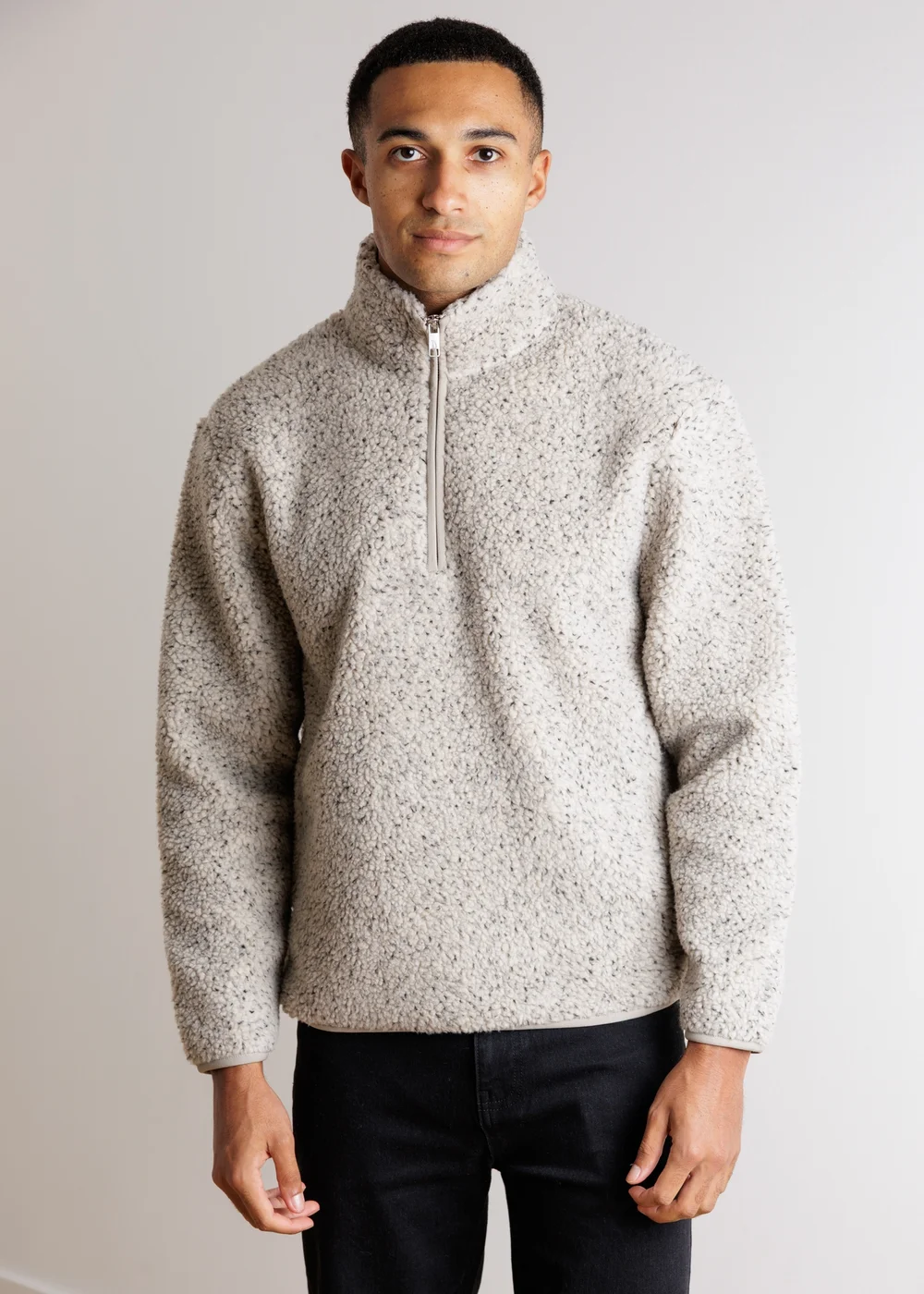 Tokyo Laundry Beige Oversized Funnel Neck Fleece - M Image 1