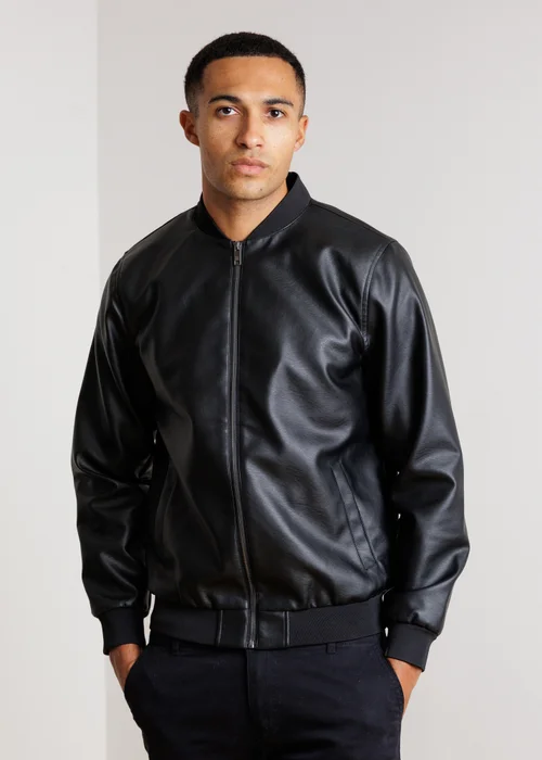 Tokyo Laundry Black Bomber Jacket with Zip Fastening - XL Image 1