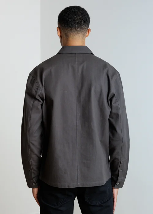 Tokyo Laundry Grey Herringbone Twill Overshirt - XL Image 2