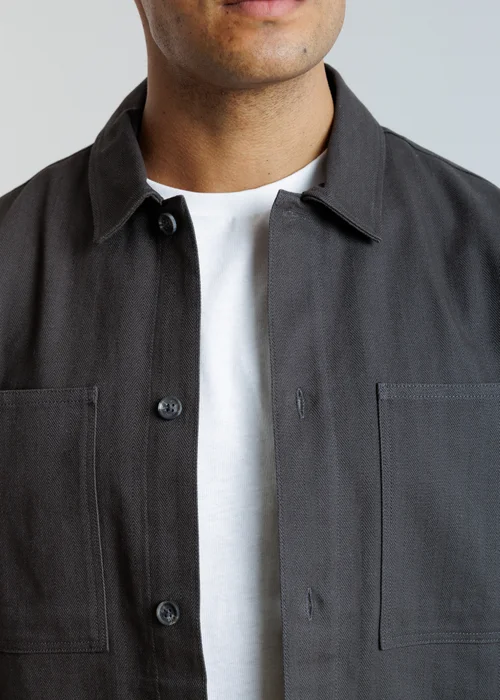 Tokyo Laundry Grey Herringbone Twill Overshirt - XL Image 4
