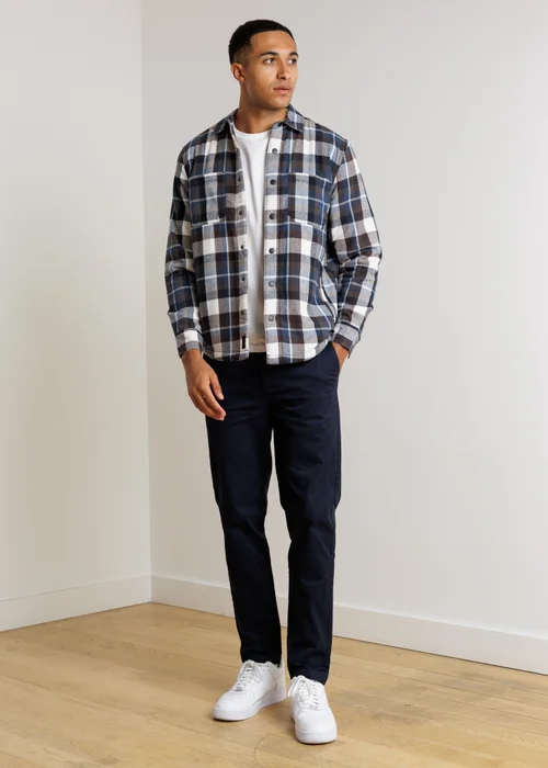 Tokyo Laundry Blue Sherpa-Lined Check Overshirt - M Image 3