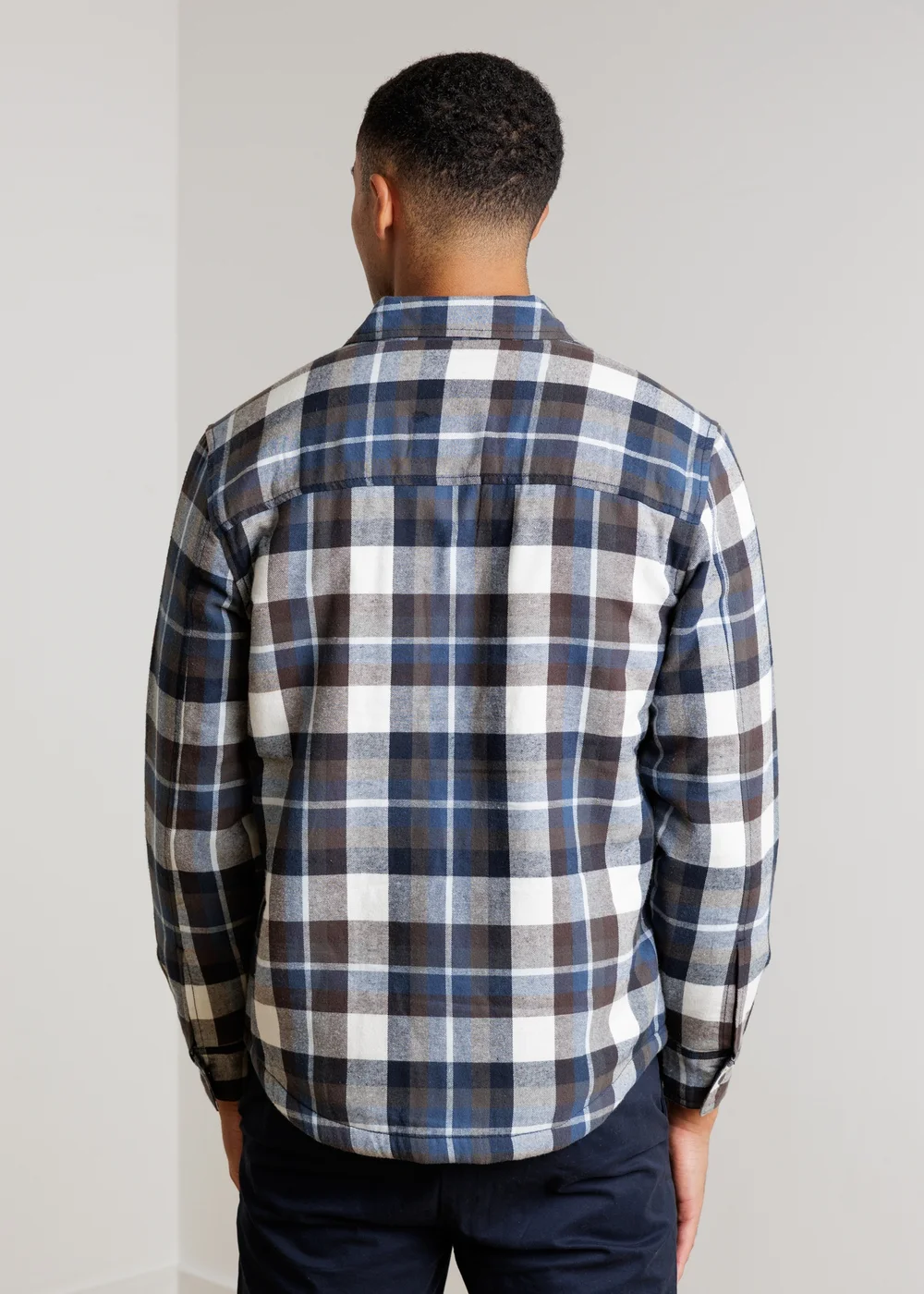 Tokyo Laundry Blue Sherpa-Lined Check Overshirt - M Image 2