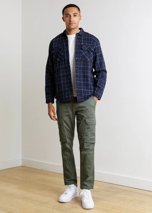 Tokyo Laundry Blue Sherpa-Lined Check Overshirt - 2XL Image 3