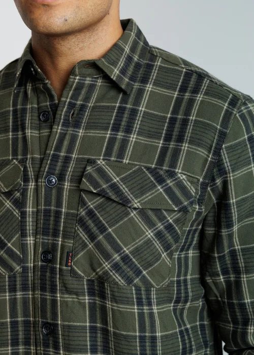 Tokyo Laundry Green Sherpa-Lined Check Overshirt - 2XL Image 4