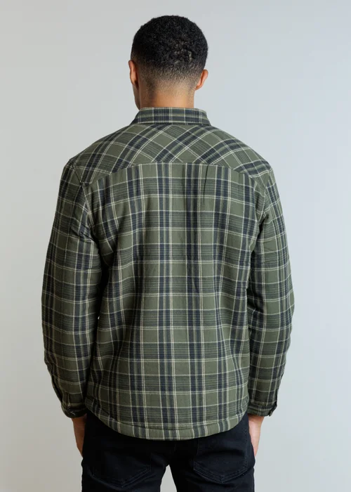 Tokyo Laundry Green Sherpa-Lined Check Overshirt - 2XL Image 2