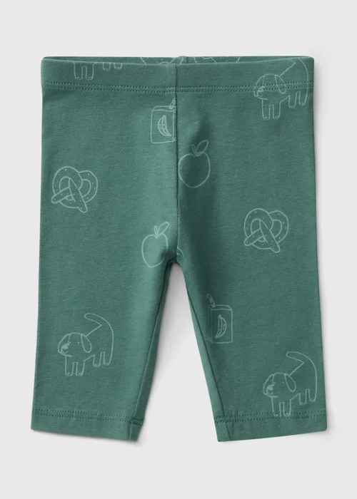 Baby Green Snack Print Leggings (0-23mths) - Up to 1 Month Image 1