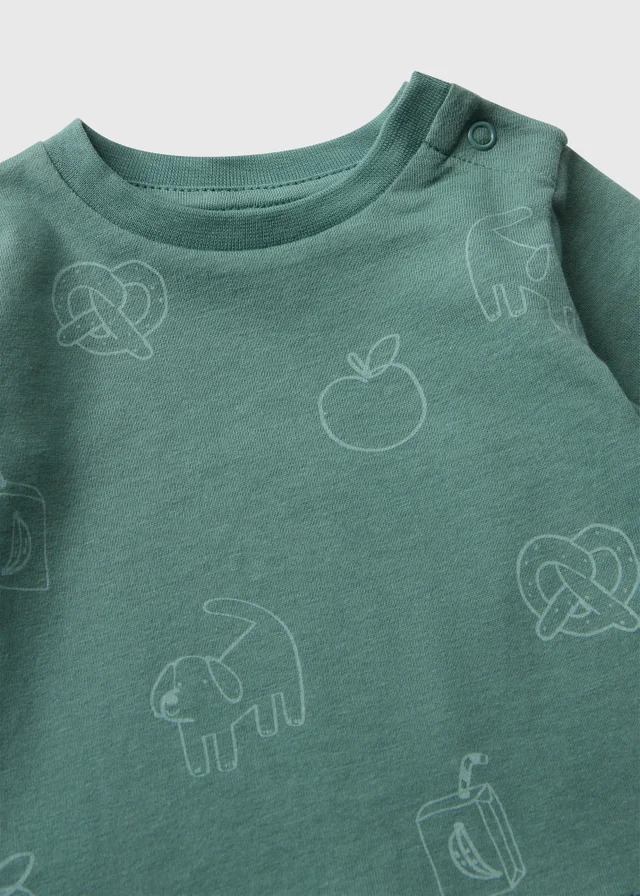 Baby Green Snack Print Top (0-23mths)