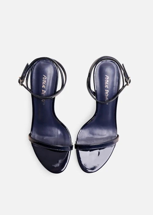 Public Desire Selene Navy Patent Curved Heels Barely There - 5 Image 2