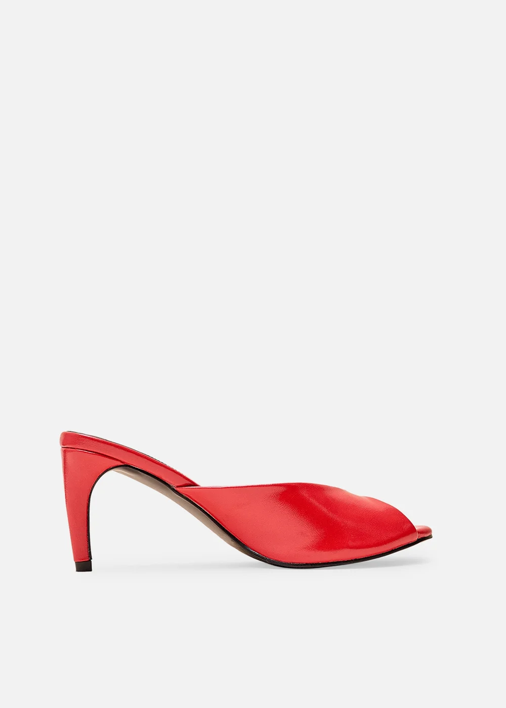 Public Desire Stessy Red Peep Toe Curved Mid Heels - 5 Image 1