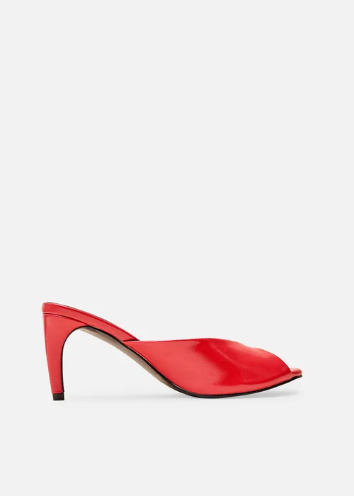 Public Desire Stessy Red Peep Toe Curved Mid Heels - 5 Image 1