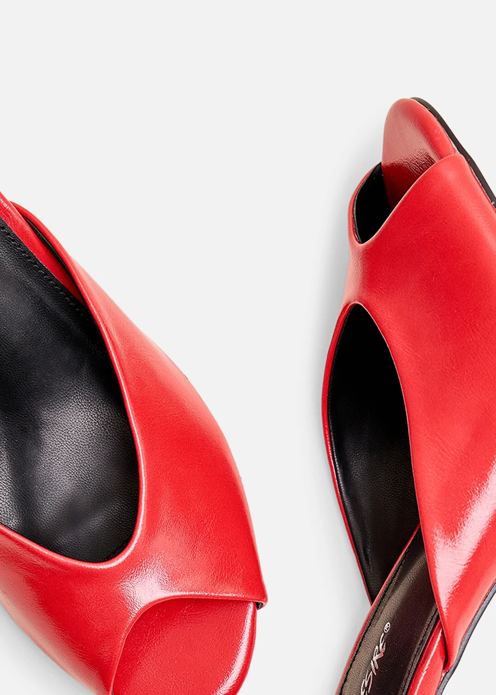Public Desire Stessy Red Peep Toe Curved Mid Heels - 5 Image 4