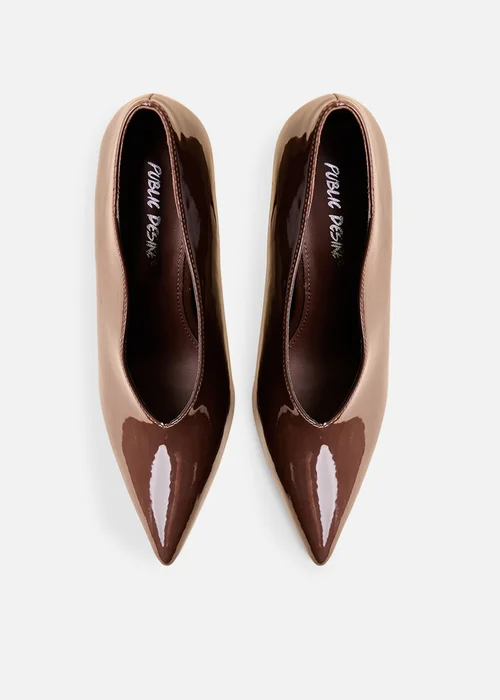 Public Desire Sedona Brown Patent Court High Heels - 7 Image 2
